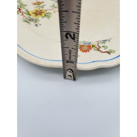 Vintage Steubenville Ivory Scalloped & Beaded 9" Plate Floral Pattern BEAUTIFUL - Picture 6 of 12